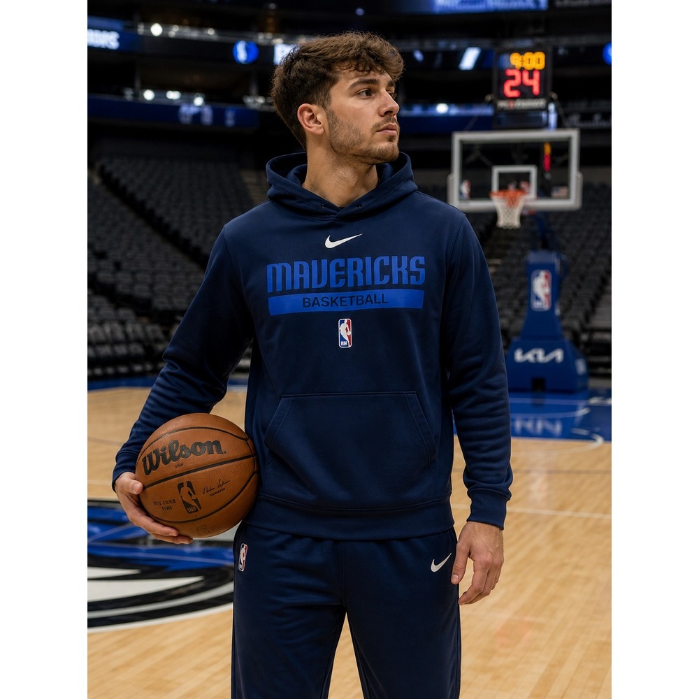 Nike Dallas Mavericks NBA Basketball Dri-FIT Hoodie Navy Blue Mens S gorpcore